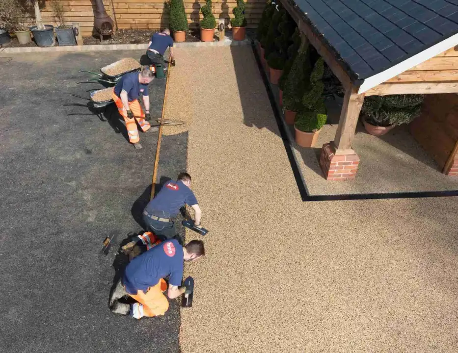 prepare resin driveway base